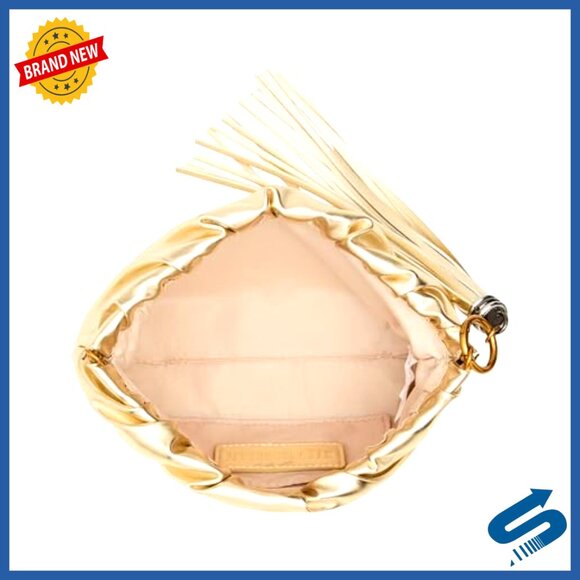 Ruched Clutch with Tassel Crossbody Bag Elegant Chic Evening Wear Removable - Picture 4 of 5